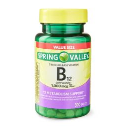 Spring Valley Vitamin B12 Timed-Release Tablets Dietary Supplement;  1000 mcg;  300 Count