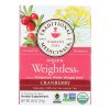 Traditional Medicinals Organic Weightless Cranberry Herbal Tea - 16 Tea Bags - Case of 6