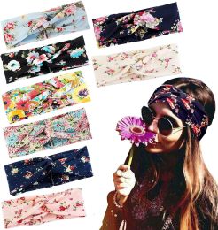 9 Pcs Headbands for Women Girls Wide Boho Knotted Yoga Headband