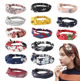 15 Pcs Headbands for Women Girls Wide Boho Knotted Yoga Head Wrap Hair Band Elastic