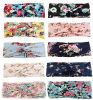 10 Pack Cotton Vintage Printing Headband for Women Girls Twisted Cute Flower Hairband Stretch Bohemian Winded Headband Yoga Sports Run