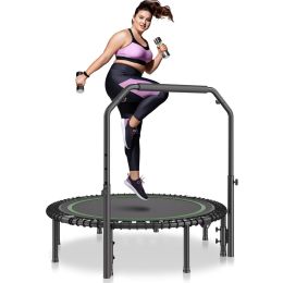 VEVOR 51" Foldable Mini Fitness Trampoline Adults Exercise Rebounder with Handle