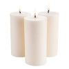 VEVOR 3 Pack Unscented Pillar Candles 65 Hours Long Burning Christmas White