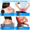 Massage Gun with Extended Handle Massage Hammer Self Massage Tool with 5 Speed Levels 4 Different Heads for Back Neck Muscle Deep Tissue