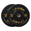 Olympic Bumper Weight Plates, Rubber Plate with 2-Inch Steel Insert Rubberized Weightlifting Barbell Plates 35LB, Pairs or Sets