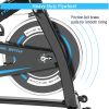 Indoor Cycling Bike Trainer with Comfortable Seat Cushion, Exercise Bike with Belt Drive System and LCD Monitor for Home Workout RT