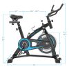 Indoor Cycling Bike Trainer with Comfortable Seat Cushion, Exercise Bike with Belt Drive System and LCD Monitor for Home Workout RT