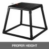 VEVOR Plyometric Platform Box 12/18/24 Inch Fitness Exercise Jump Box Step Plyometric Box Jump for Exercise Fit Training (12inch /Black)