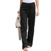 Women Casual Yoga Pants Loose Linen Trousers