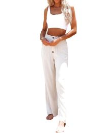 Wide Leg Yoga Pants For Women (Color: White, size: L)