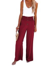 Cotton Line Wide Leg Yoga Pants For Women (Color: Red, size: M)