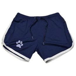 Men Gym Fitness Shorts Bodybuilding sports Jogging shorts Male 2022 Summer Cool Breathable Mesh casual men Shorts Sweatpants (Color: Navy blue white, size: XXL)