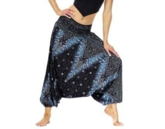 Flowy Boho Pants Harem Loose Yoga Pants (Color: Navy, size: One Size)