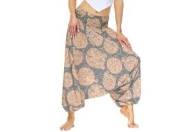 Flowy Boho Pants Harem Loose Yoga Pants (Color: Gray, size: One Size)