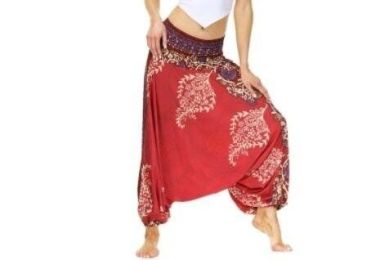 Flowy Boho Pants Harem Loose Yoga Pants (Color: Red, size: One Size)