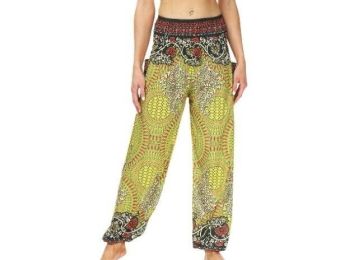 Harem Waist Yoga Beach Pants (Color: Yellow, size: One Size)