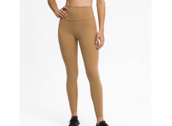 High Waist Yoga Pants with Pockets Leggings (Color: Yellow, size: 12)