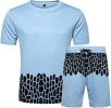 Men's Casual Crack Pattern Suits Fashion Short Sleeve T-Shirt And Shorts Loose Two-Piece Sets