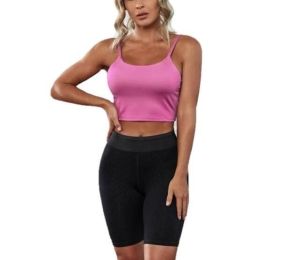 Sports Bras for Women Removable Padded Yoga Tank Tops (Color: Pink, size: M)