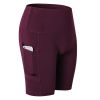 Women's Shorts Yoga Workout Running Compression Exercise Shorts Side Pockets