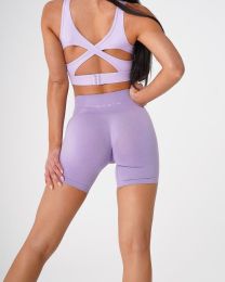 Nvgtn Seamless Pro Shorts Spandex Shorts Woman Fitness Elastic Breathable Hip-lifting Leisure Sports Running (Color: Lilac, size: XS)