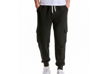 Men's Casual Gym Jogger Athletic Sports Sweatpants (Color: Black, size: M)