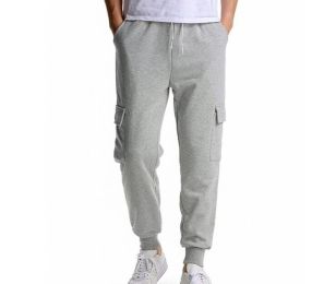 Men's Casual Gym Jogger Athletic Sports Sweatpants (Color: Gray, size: L)