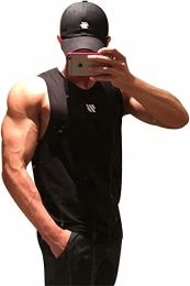 Men's A-Shirt Tank Sleeveless Shirt Men's Gym Tank Shirt Quick Dry Cool Shirt Casual Vest for Men (Color: Black1, size: XL)