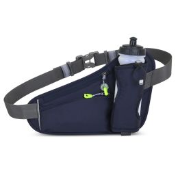 Outdoor Sports Waist Bag Multifunctional Water Bottle Bag Mobile Phone Bag (Color: Navy)