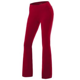 Womens Yoga Pants Active Slim Fit Bootleg Yoga Casual Pants (Color: Red, size: S)