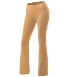 Womens Yoga Pants Active Slim Fit Bootleg Yoga Casual Pants (Color: Yellow, size: S)