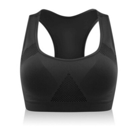 Women Running Sports Bra , Gym Fitness Women Seamless Padded Vest Tanks (Color: Black, size: M)