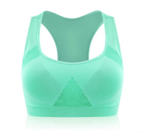 Women Running Sports Bra , Gym Fitness Women Seamless Padded Vest Tanks (Color: Green, size: L)