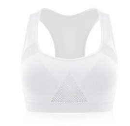 Women Running Sports Bra , Gym Fitness Women Seamless Padded Vest Tanks (Color: White, size: L)