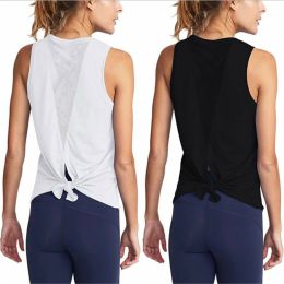 Europe and the United States new women's net sand stitching split vest yoga clothing (Color: Black, size: M)