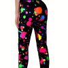 Throwing Print Butt-Lifting Sexy Yoga Pants, High Waist Slim Fit Mid-Stretch Fitness Workout Pants, Women's Activewear