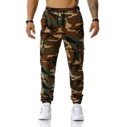 Man Pants Patchwork Camouflage Jogging Pants Outdoor Sports Fitness Sweatpants (Color: Green, size: 32)