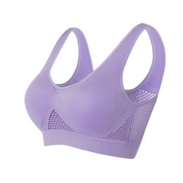 Women Yoga Underwear Padded Crop Tops Underwear Gym Top Yoga Sport Bra Breathable Fitness Running Vest Yoga Bras Sports Type (Color: Purple, size: 2XL)