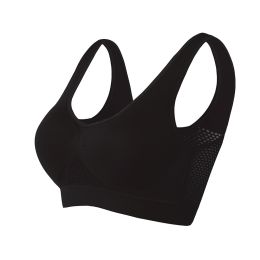 Women Yoga Underwear Padded Crop Tops Underwear Gym Top Yoga Sport Bra Breathable Fitness Running Vest Yoga Bras Sports Type (Color: Black, size: 4XL)