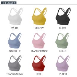 Nylon Top Women Bra Sexy Top Woman Breathable Underwear Women Fitness Yoga Sports Bra For Women Gym 22 Colors (Color: 9 Pairs, size: L)