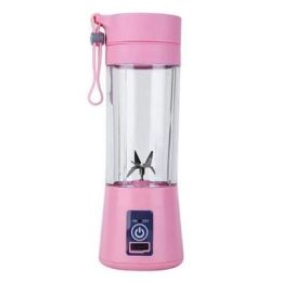 380ML USB Portable Blender Portable Fruit Electric Juicing Cup Kitchen Gadgets (Color: Pink)