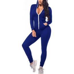 Women's Autumn and Winter New Hot Sale Sports Jumpsuit Yoga Clothes (Color: Blue, size: M)