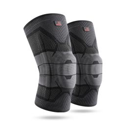 Knee Sleeve Fit Support with Side Stabilizers,for Men Women Sports,Joint Pain and Arthritis Relief, Improved Circulation Compression - Single (Color: Grey, size: large)