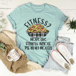 Fitness Pie In My Mouth T-Shirt (Color: Heather Prism Dusty Blue, size: M)