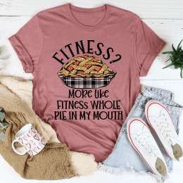 Fitness Pie In My Mouth T-Shirt (Color: Mauve, size: L)