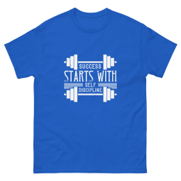 T-shirt Success Start with self discipline (Color: Blue, size: XL)