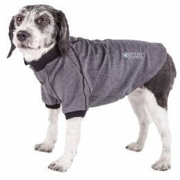 Pet Life Active 'Fur-Flexed' Relax-Stretch Wick-Proof Performance Dog Polo T-Shirt (Color: Grey, size: X-Large)