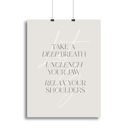 Relax Your Shoulders Canvas Print Or Poster (type: Poster Print, size: 12" x 8" / 30cm x 20cm approx)