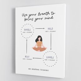 Box Breathe Yoga Canvas Print Or Poster (type: Premium Framed Canvas Print, size: 24" x 16" / 60cm x 40cm approx)