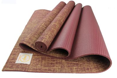 Jute Premium Eco Yoga Mat (Color: Burgundy)